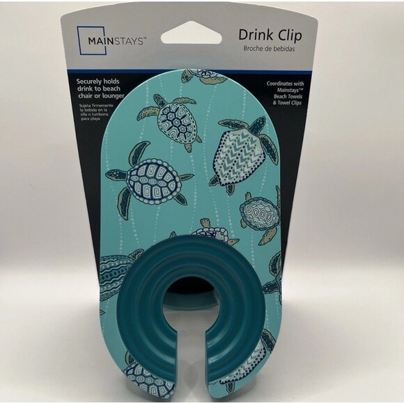 Drink Clip Holder Beach Lounge Chair Cruise Essential Sea Turtle Beverage NEW - Picture 1 of 5